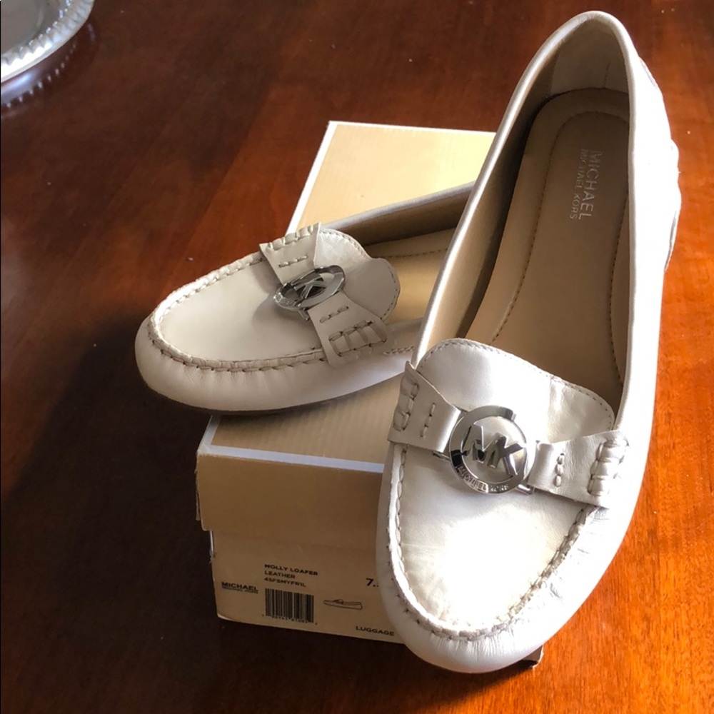 🆕Michael Kors optic white Crawford moccasin 71/2